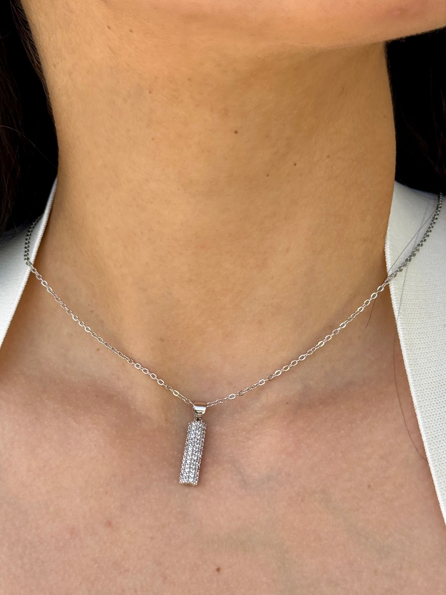 Luna Silver Zircon Necklace