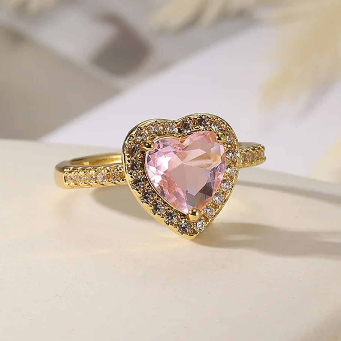 Pink Heart Glow Ring