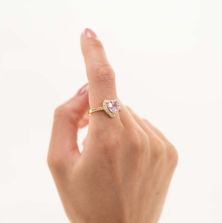 Pink Heart Glow Ring