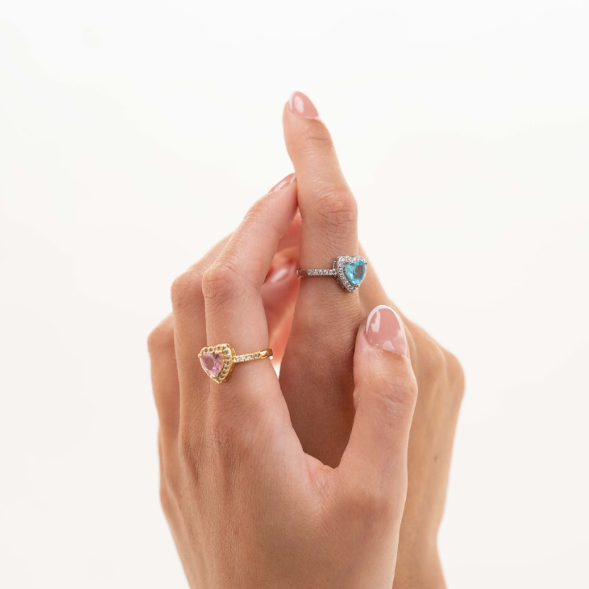 Aqua Heart Ring