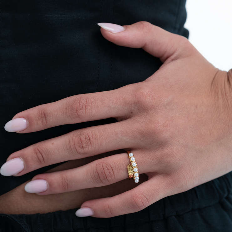 Golden Pearl Dreams Ring