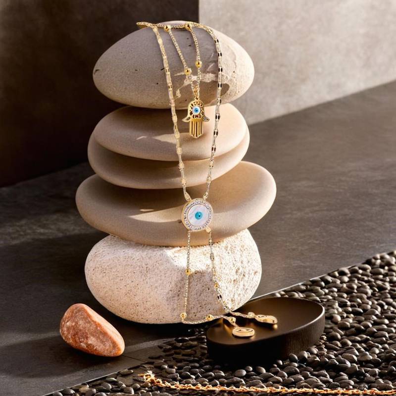 Evil Eye Double Layered Necklace