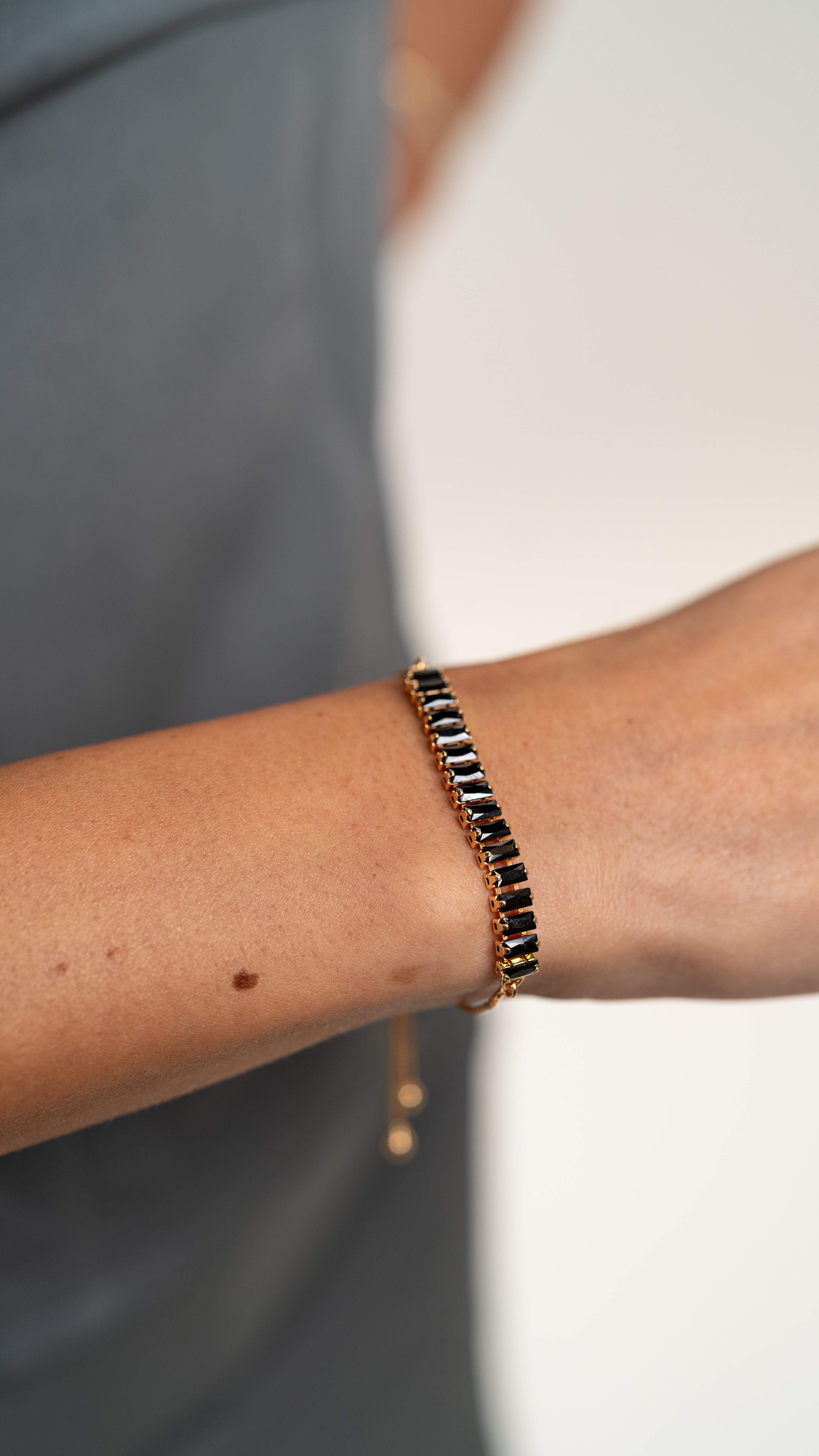 Black Zircon Half Tennis Bracelet