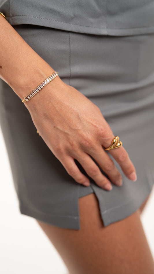 White Zircon Half Tennis Bracelet