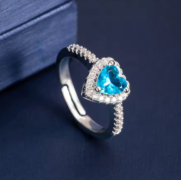 Aqua Heart Ring