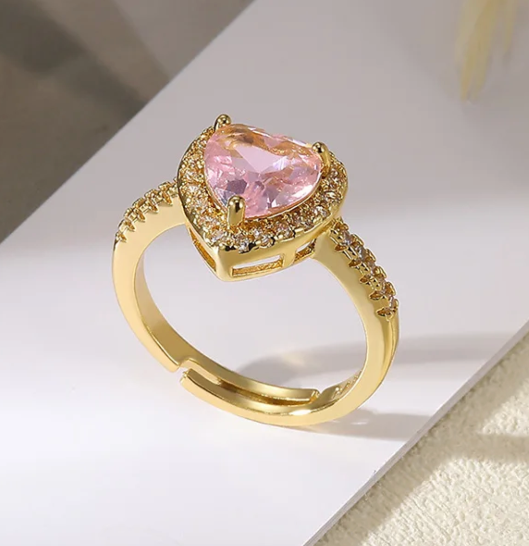Pink Heart Glow Ring