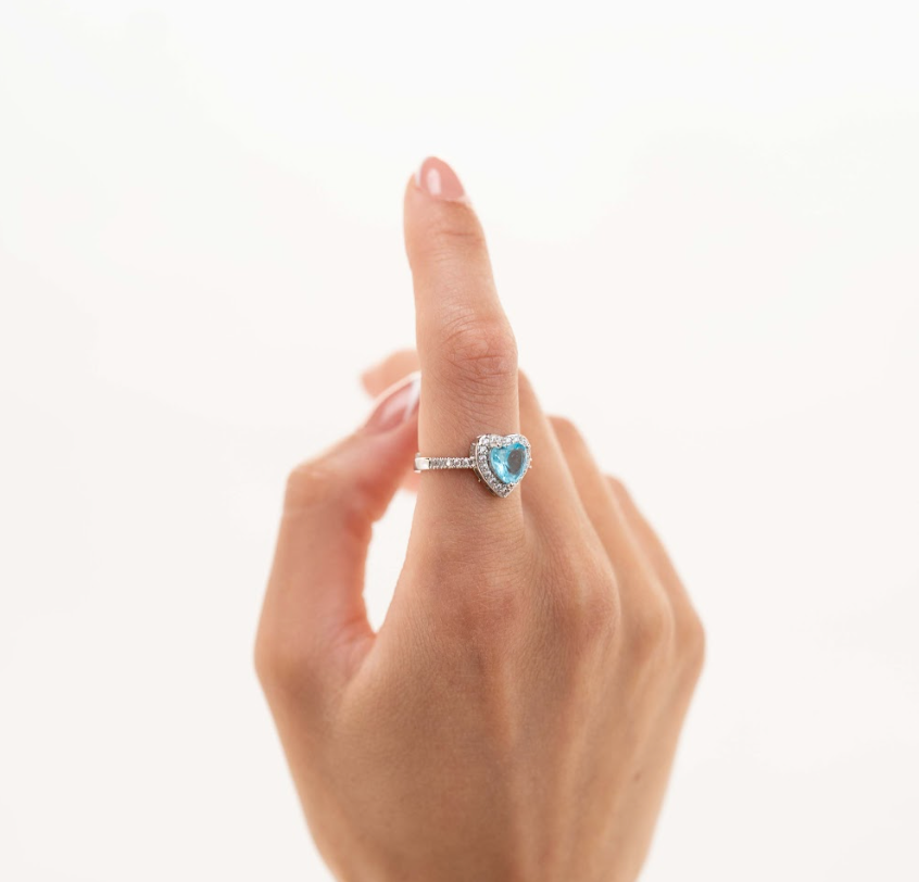 Aqua Heart Ring