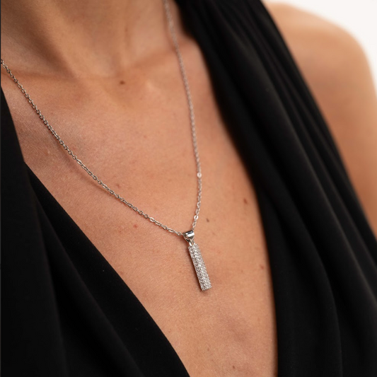 Luna Silver Zircon Necklace