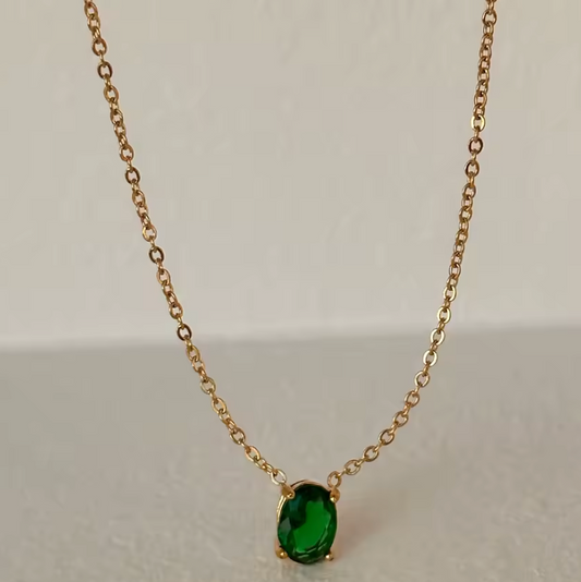 Emerald Green Charm Necklace