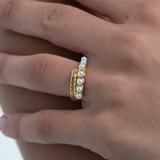 Golden Pearl Dreams Ring