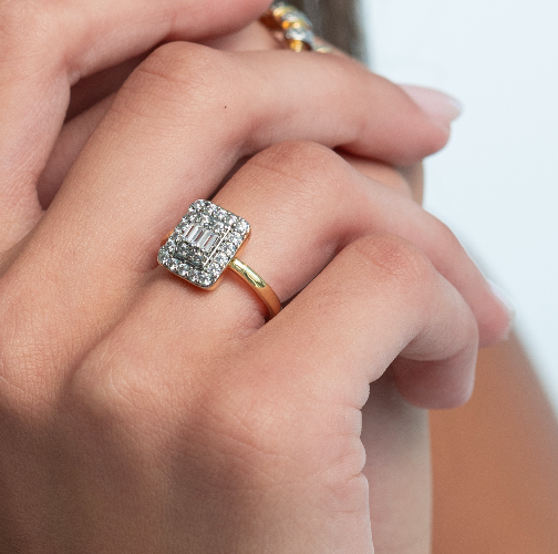 Grande Gold Plated Zircon Ring