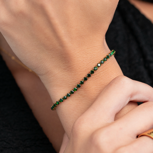 Emerald Green Tennis Bracelet